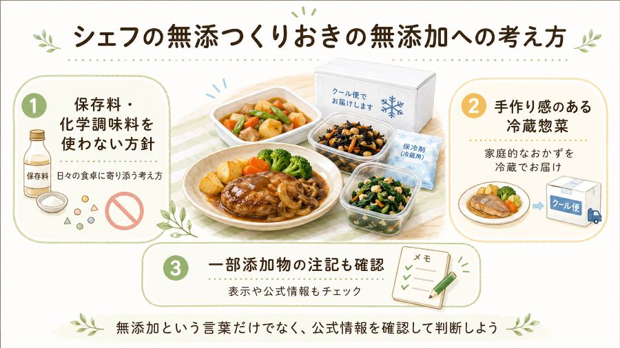 シェフの無添つくりおきの無添加への考え方