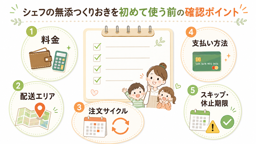 シェフの無添つくりおき初回利用前のチェックリスト