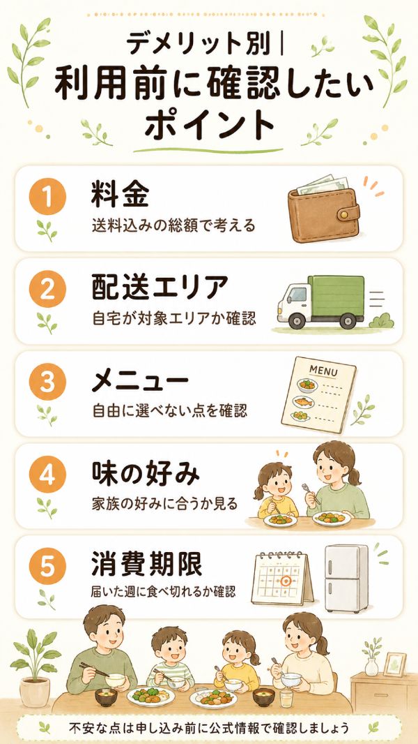デメリット別・利用前に確認したいポイント整理図