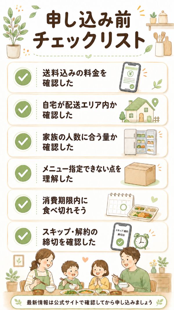 申し込み前チェックリスト