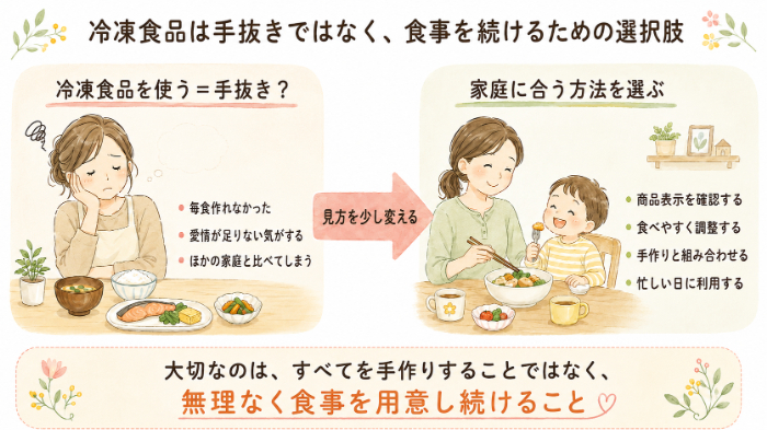 冷凍食品は手抜きではなく、食事を続けるための選択肢