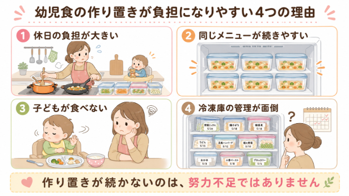 幼児食の作り置きが負担になりやすい4つの理由
