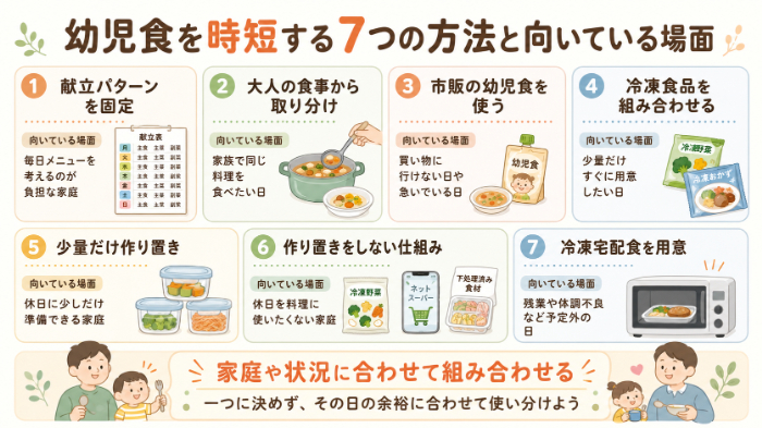 幼児食を時短する7つの方法と向いている場面