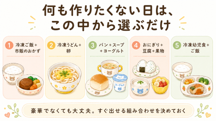 疲れた日に選べる最低限メニュー5パターン