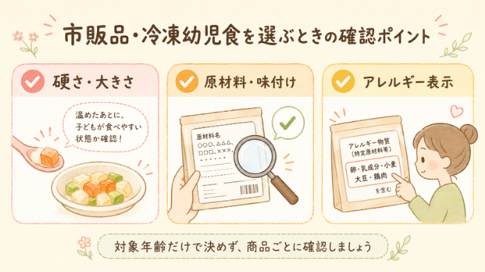 市販品・冷凍幼児食を選ぶときの確認ポイント
