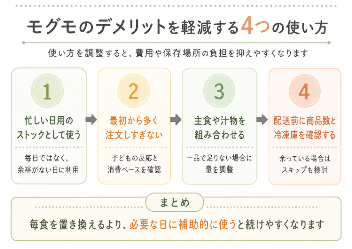 モグモのデメリットを軽減する4つの使い方