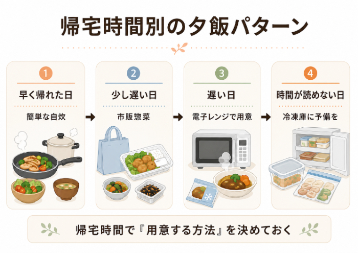 一週間の夕飯パターン例