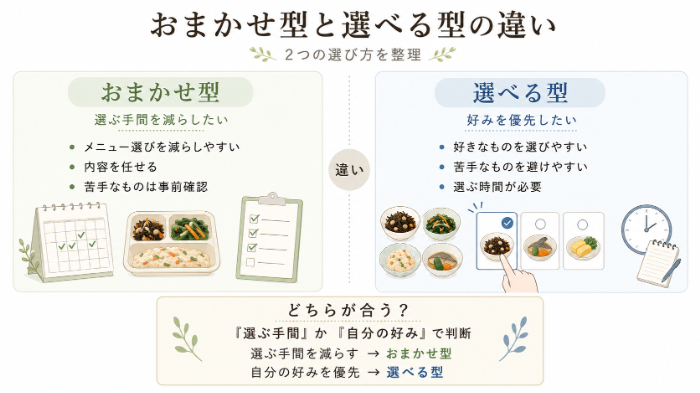 おまかせ型と選べる型の違い